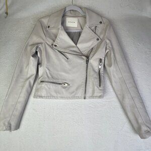 BlankNYC Moto Jacket Womens XS Gray Faux Leather Biker Asymmetrical Zip‎ Short